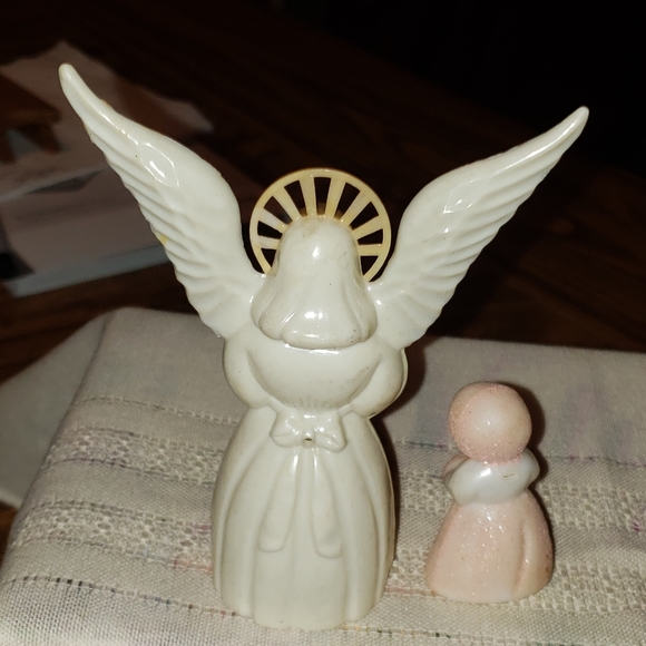 Vintage 1950's Plastic Angel and Girl in Pink - Picture 2 of 8